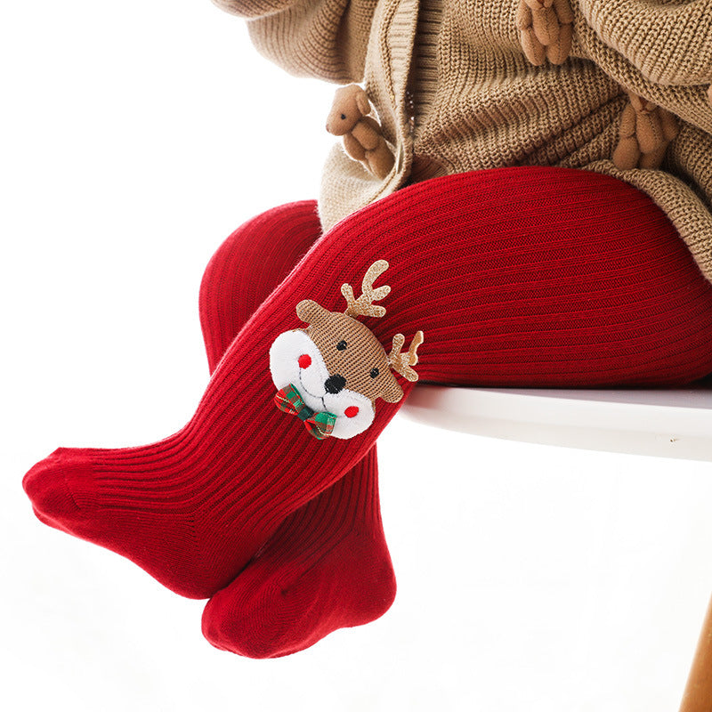 Style de Noël Coton Printemps et Automne Hiver Baby Panty-hose Jumpsuit