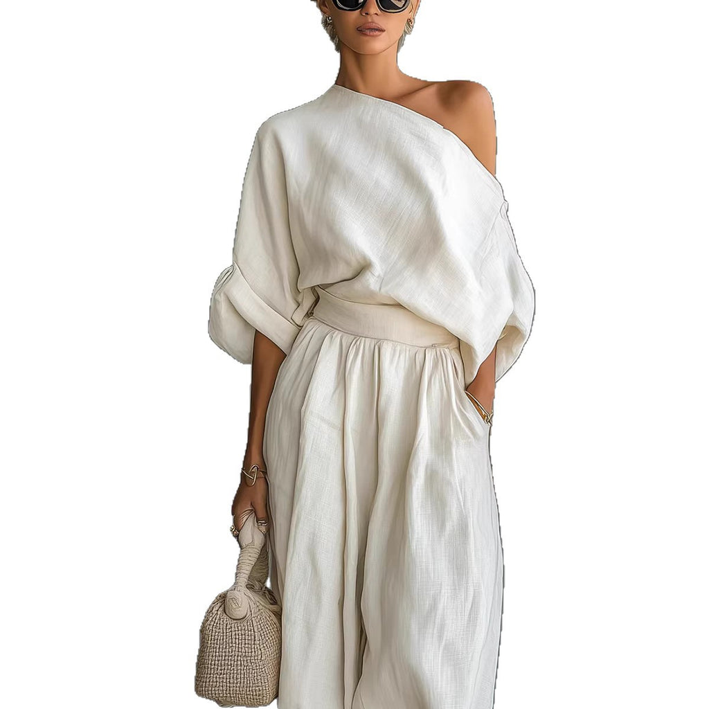 European And American Spring Products Loose Wide-Leg Casual Loose Tops Lantern Pantalons Cotto