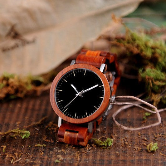 Montre Quartz en bois classique simple
