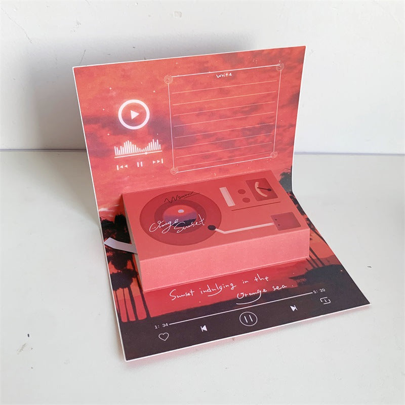 Phonograph cadeau d'anniversaire Cartes de voeux stéréoscopiques créatives