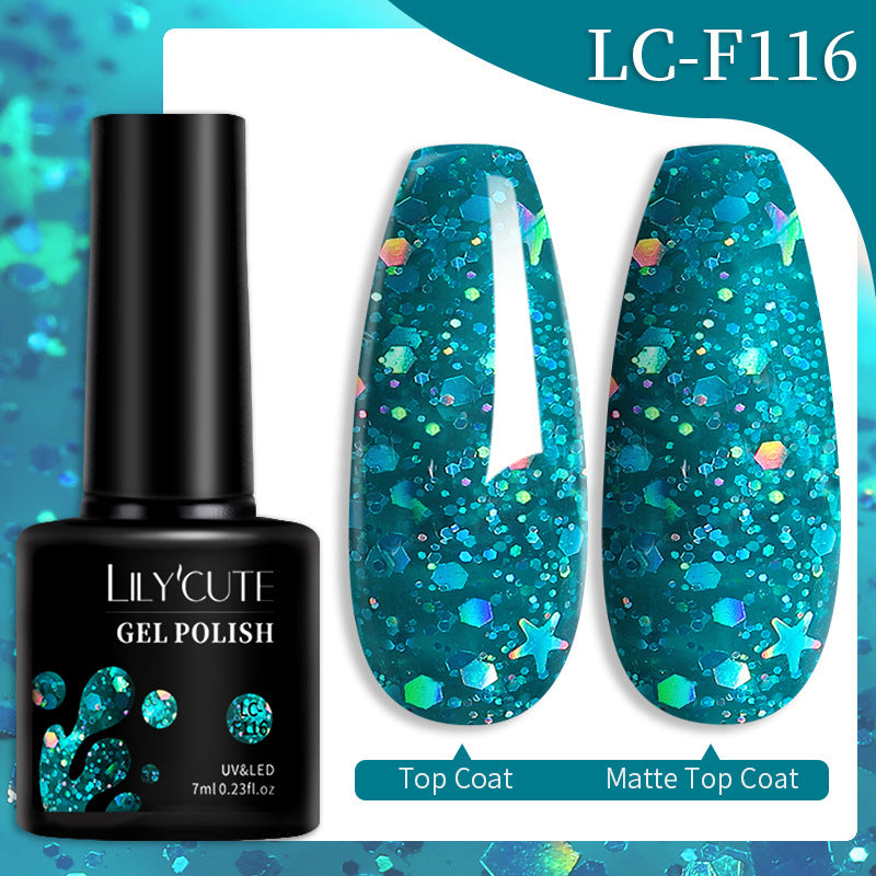 Jeu populaire Glitter Colle d'ongle de couleur solide