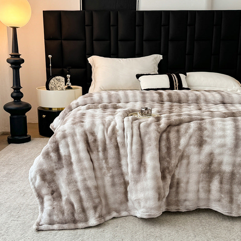 Revêtement en peluche en forme de lapin-fur-like en peluche avec imprimé design parfait pour les serviettes et comme un