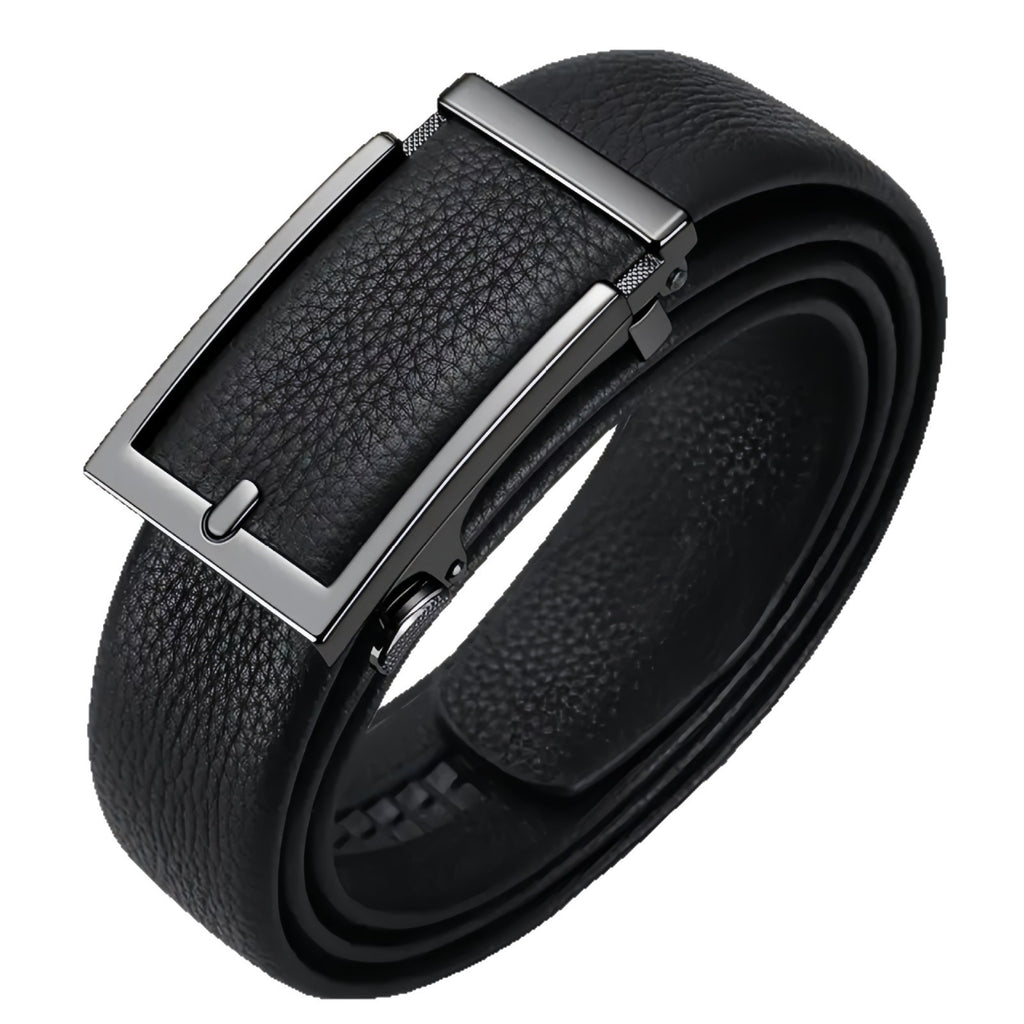 Ceinture en cuir véritable, repliée vers l'intérieur des hommes