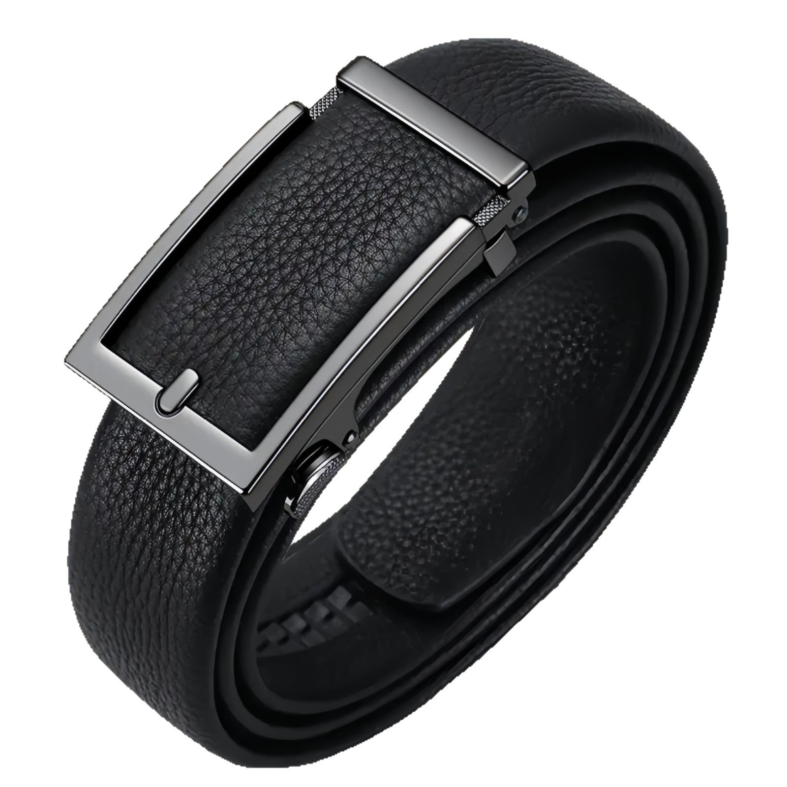 Ceinture en cuir véritable, repliée vers l'intérieur des hommes