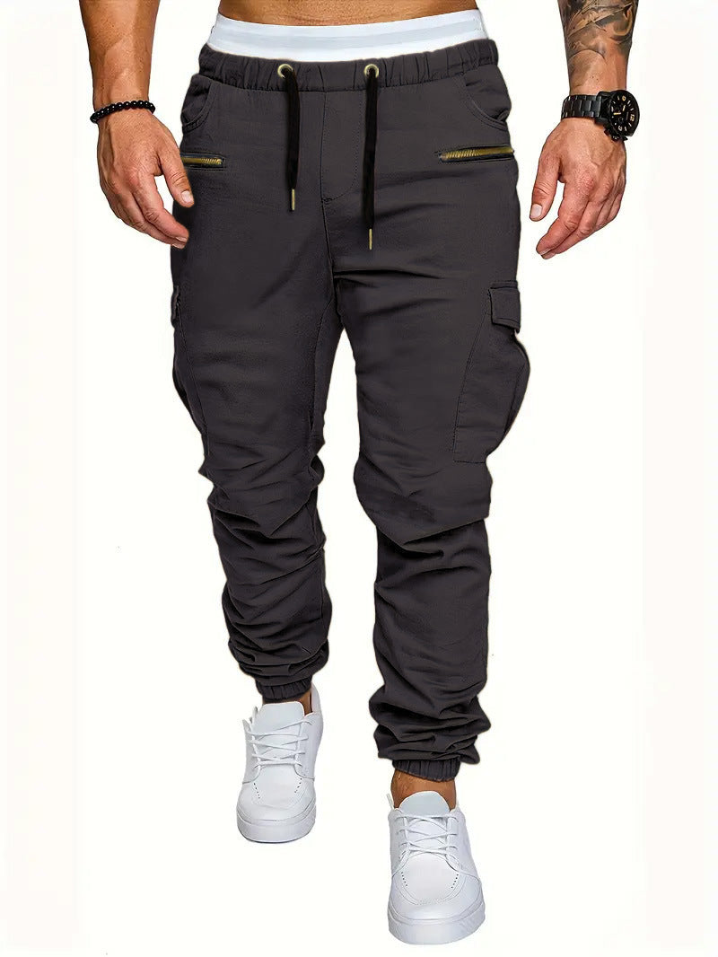 Pantalons de fret occasionnels multi-poches pour hommes avec des menottes