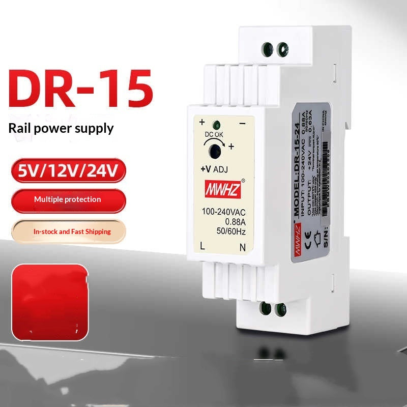 Alimentation de commutation à rail 24V DR-15W AC 220 à DC 5v12v24v Transformation industrielle