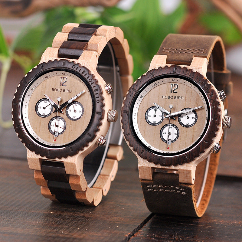 Montre Quartz en bois classique R08