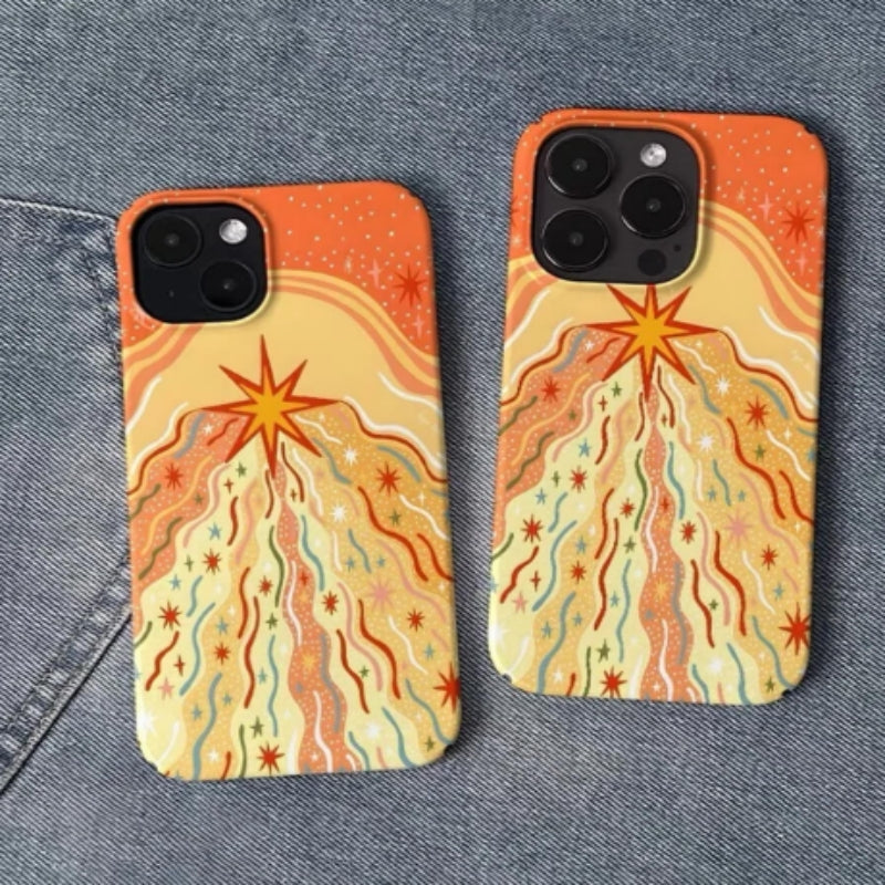 Étui téléphonique à trous fins gelés orange