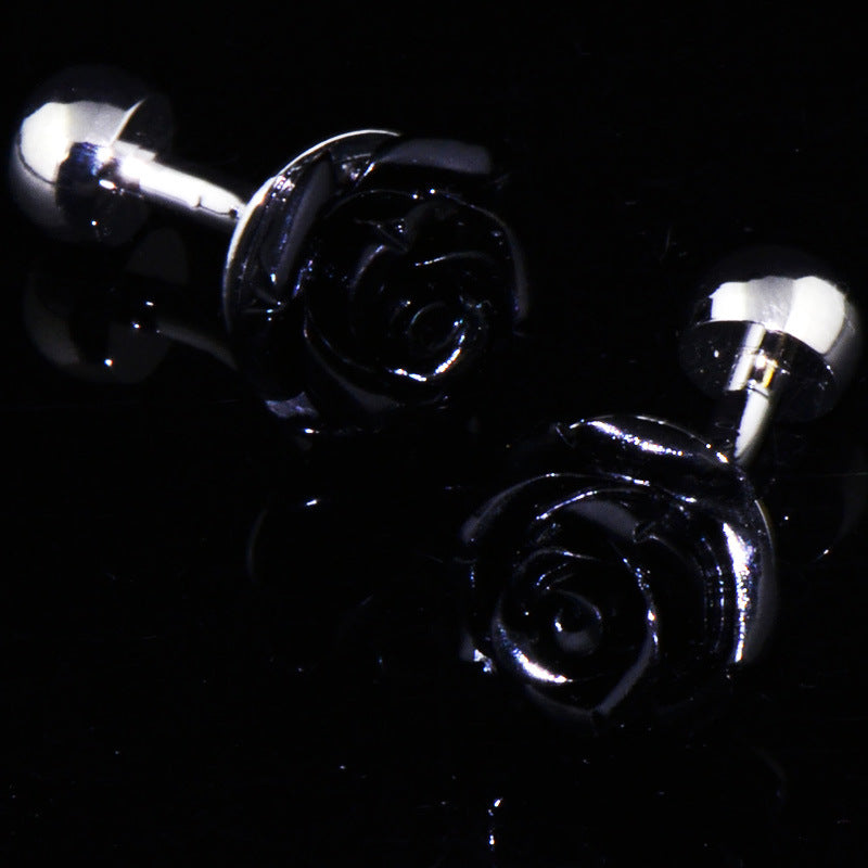 Rose noire Boutons de manchette français