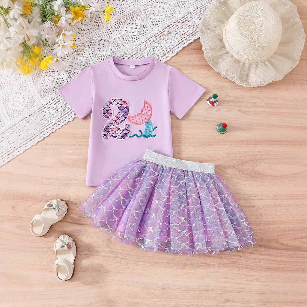 Set à manches courtes en coton deux pièces pour enfants