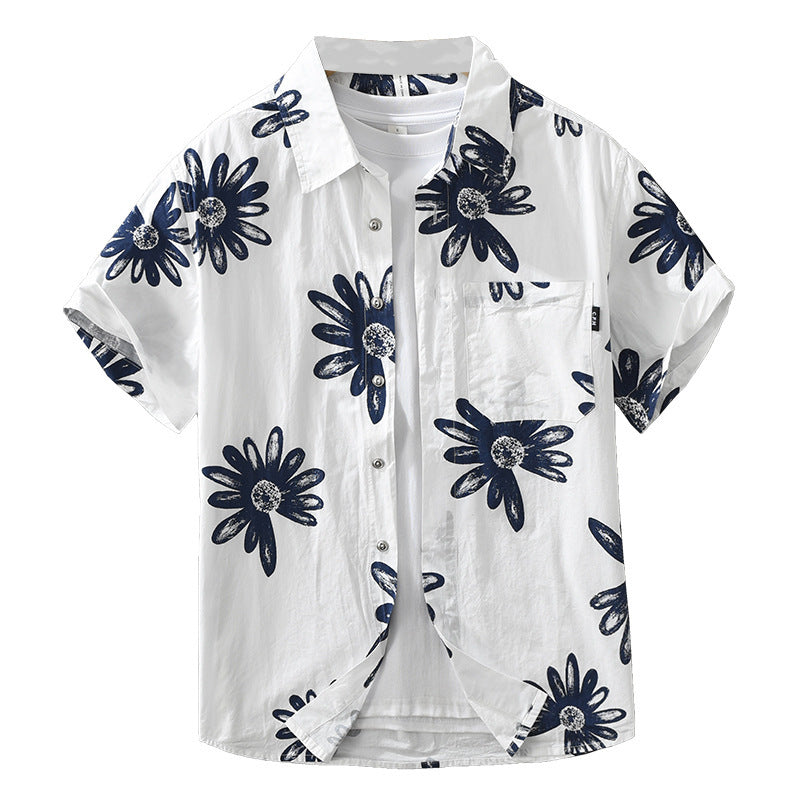 8286 Chemise à manches courtes imprimé japonais tendance