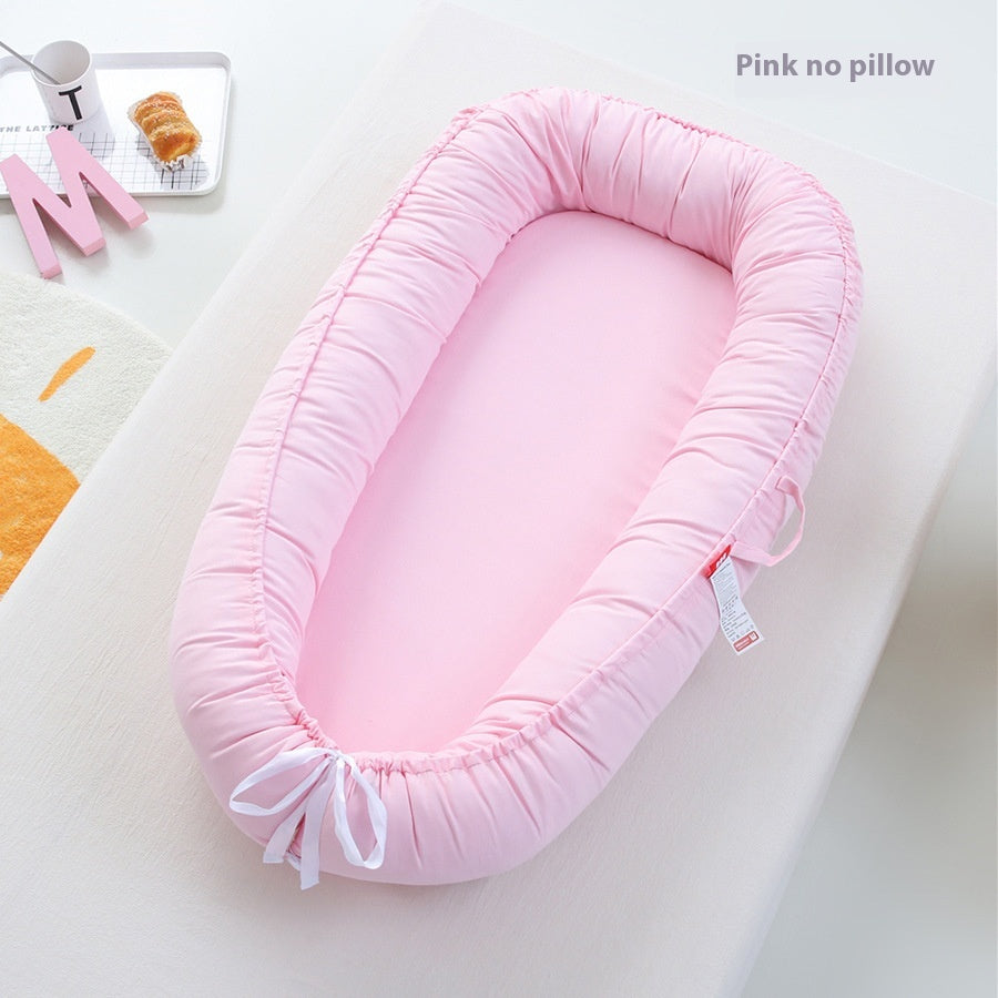Ins Corée du Sud Portable Baby Bed In Bed Coton Couleur solide