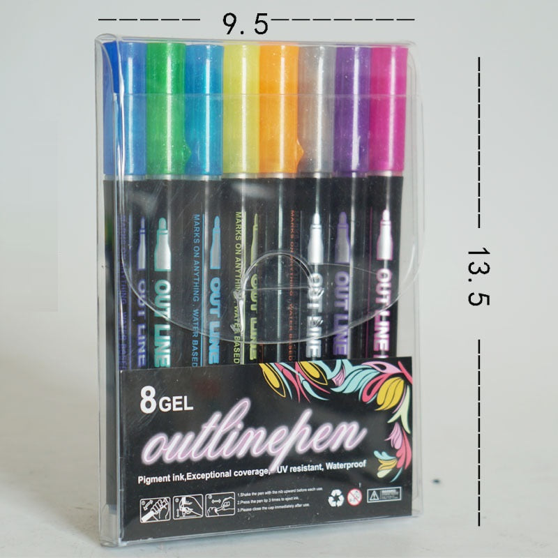 Double ligne stylo couleur métal 12 couleur costume