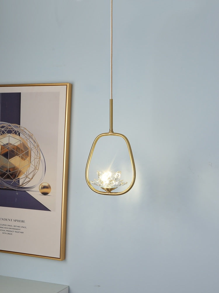 Lampe de pendentif en cuivre à tête unique créative pour Balcon Hallway et chambre