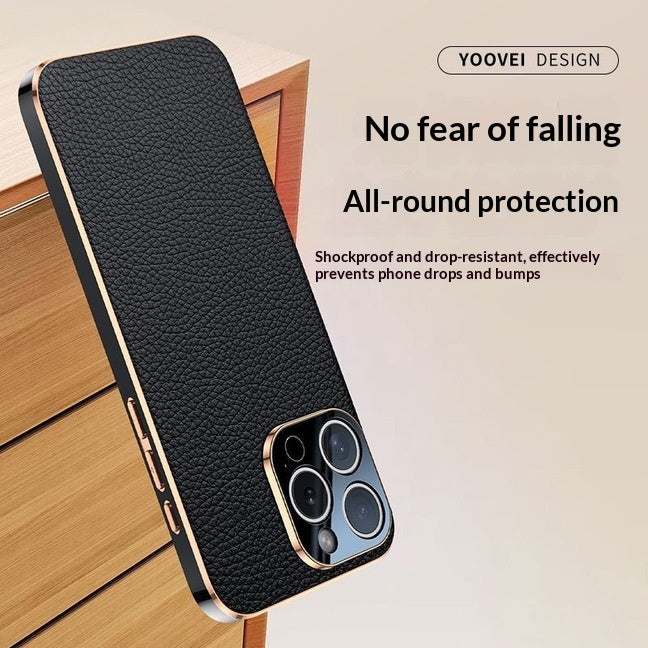 Étui de téléphone en cuir véritable haut de gamme Full Body Drop Proof Design