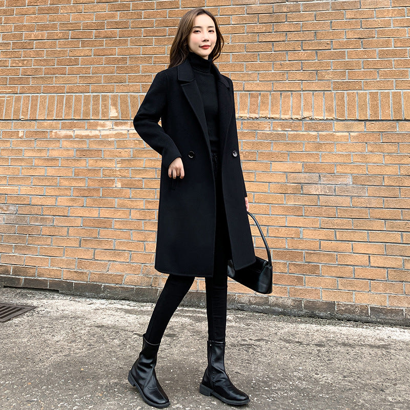 Manteau de cachemire à double face pour femmes