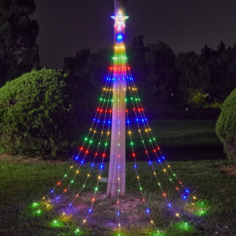Pentagram Waterfall Light Outdoor Courtyard Décoration de Noël
