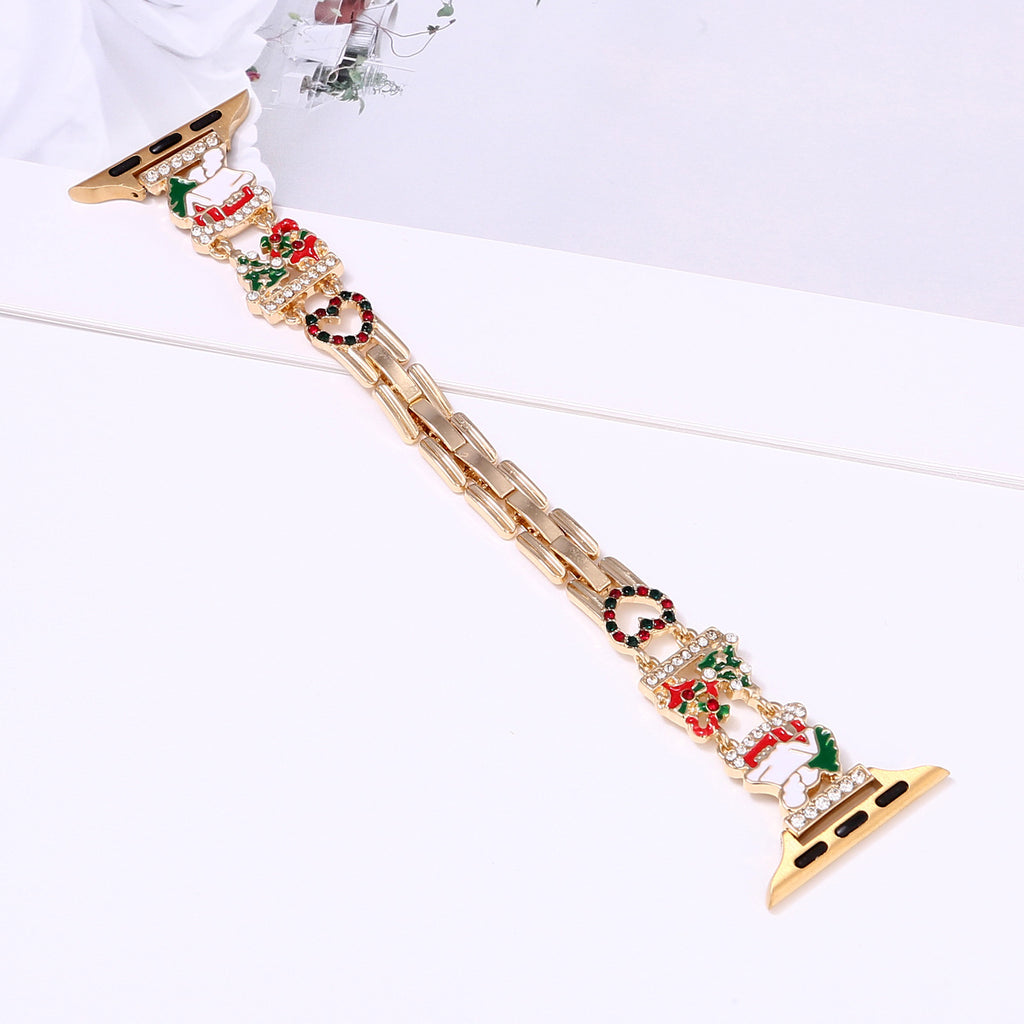 Bracelet de montre Decor de fête de Noël compatible avec les montres