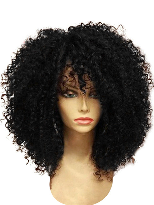 Afro-noir Volume Puffy Explosion Couleur solide