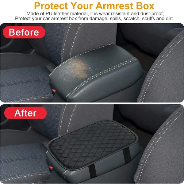 Couverture d'accoudoir de voiture PU Leather Auto Center Console Seat Box Protector Car Accessor
