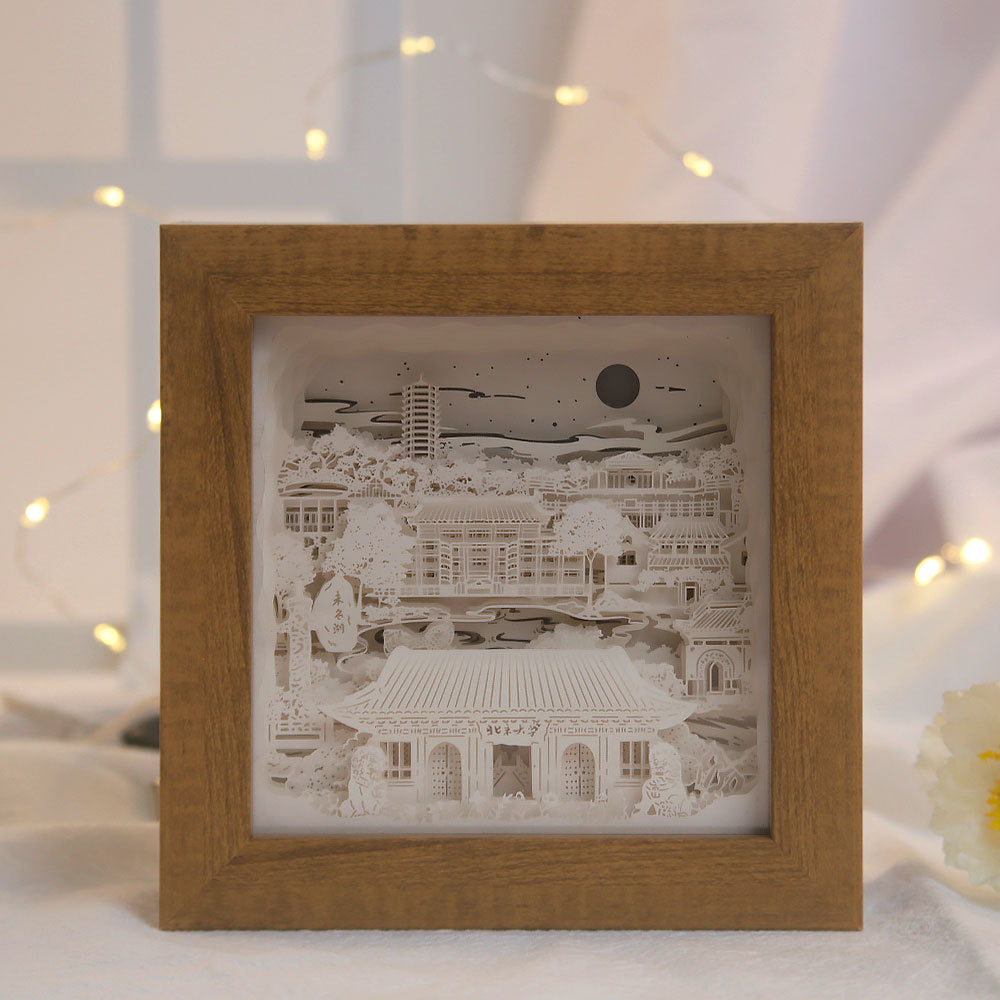 Cadeau de la saison de graduation Trois dimensions Light-and-Shade Paper-Cut Lampe Ornement de bureau