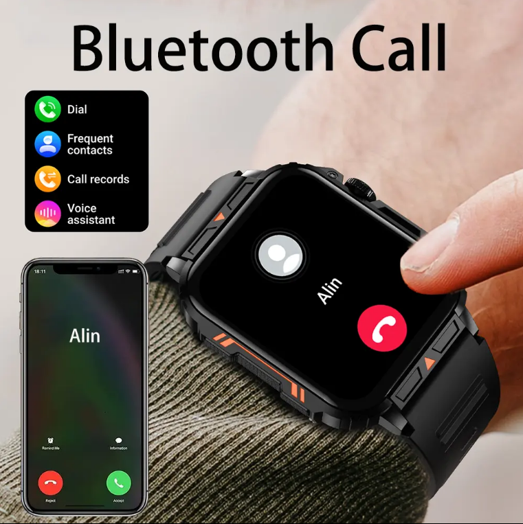 L81 Outdoor Sports Square Smartwatch Réponse Appeler Big Batterie Fitness Tracker Waterproof Sm