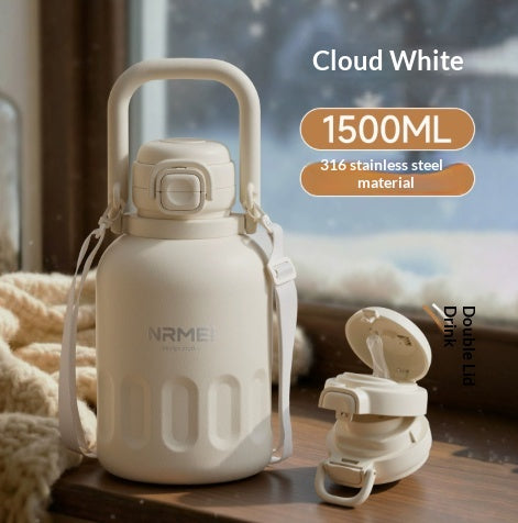Bouteille d'eau de paille de grande capacité avec isolation