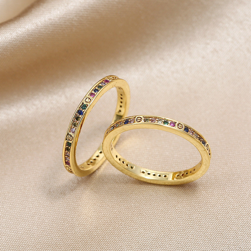 Bague femme mode avec des pierres de Zircon colorées