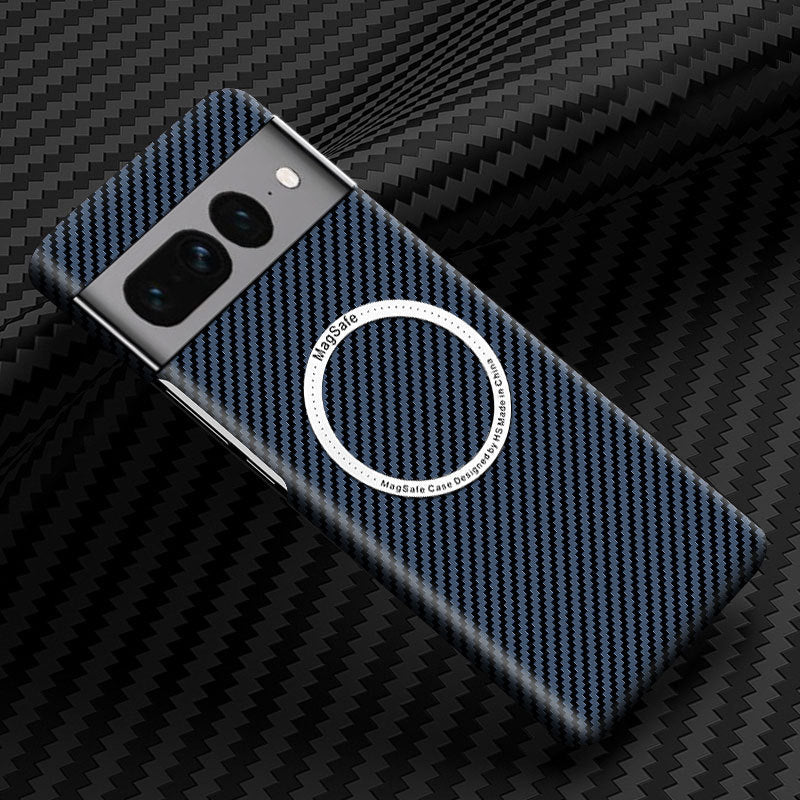 Boîtier de téléphone magnétique sans fil chargeur PC Carbon Fibre Pattern