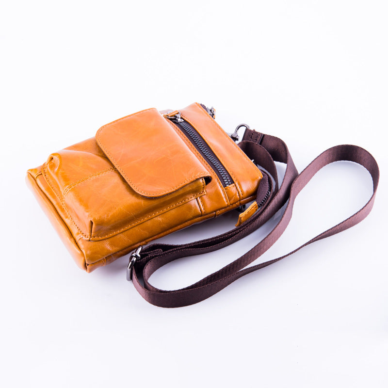 Poche en cuir homme Multifonctionnel Petit sac Sports de plein air Une épaule