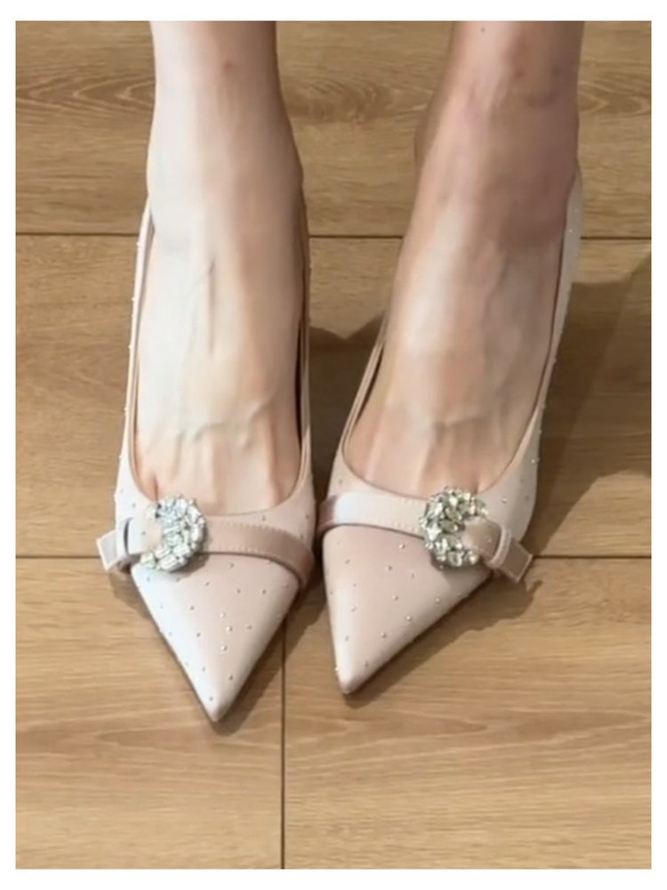 Femmes Arrivée Pointé orteil Satin Slip-On talons Stiletto