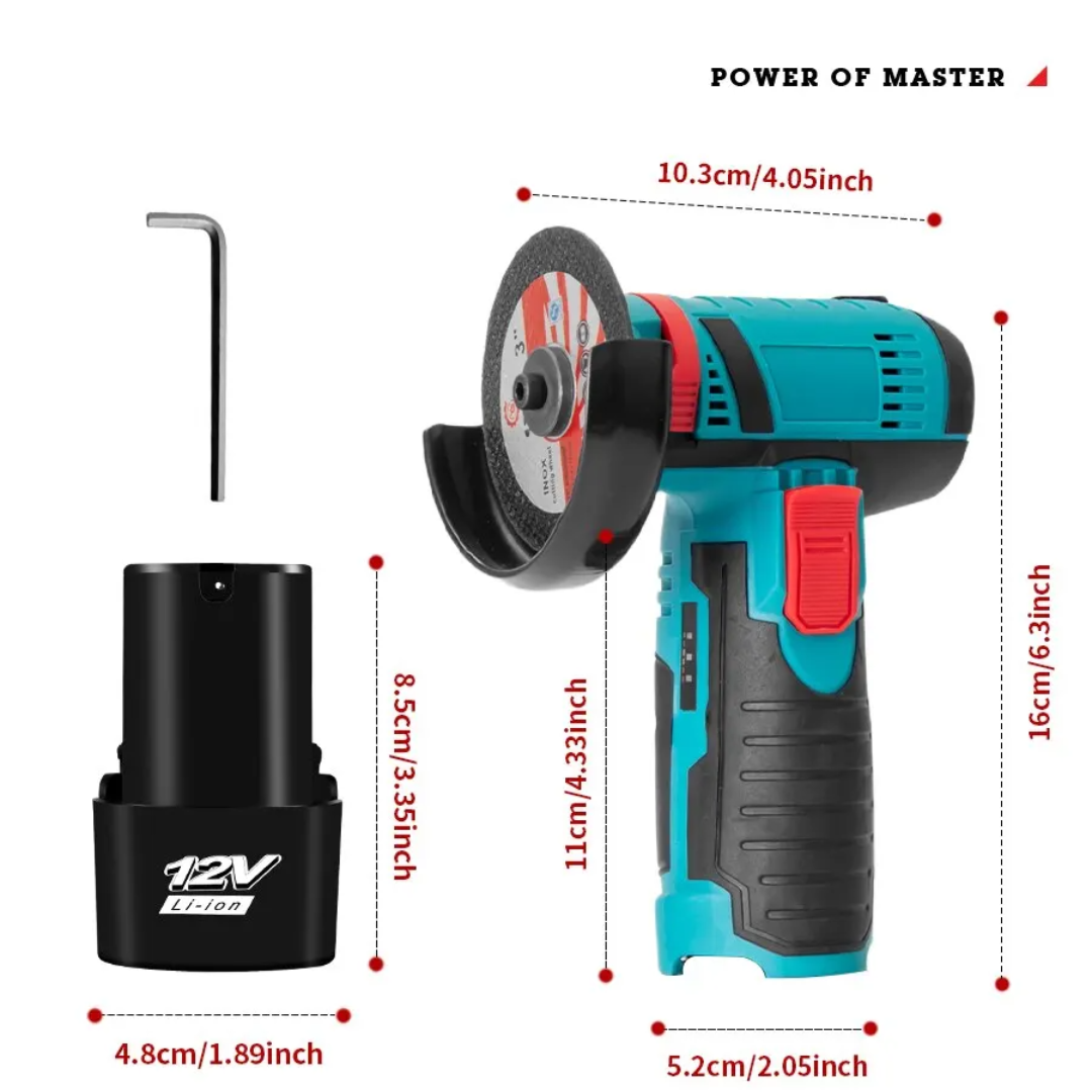 Cutter d'angle sans fil mini Cisivis polissant sans brosse et 2 batterie et chargeur