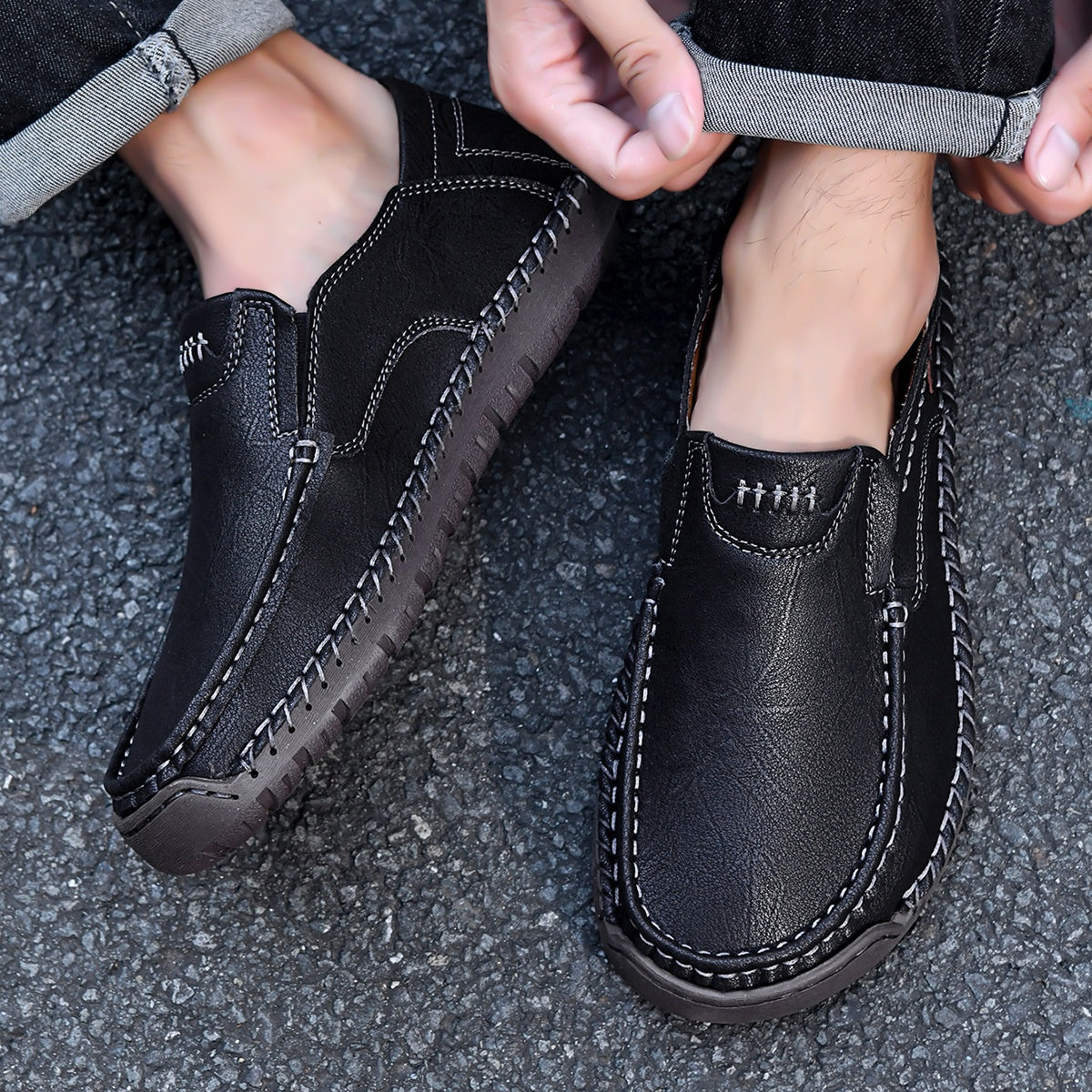 Mocassins Homme large-pied de grande taille Style décontracté