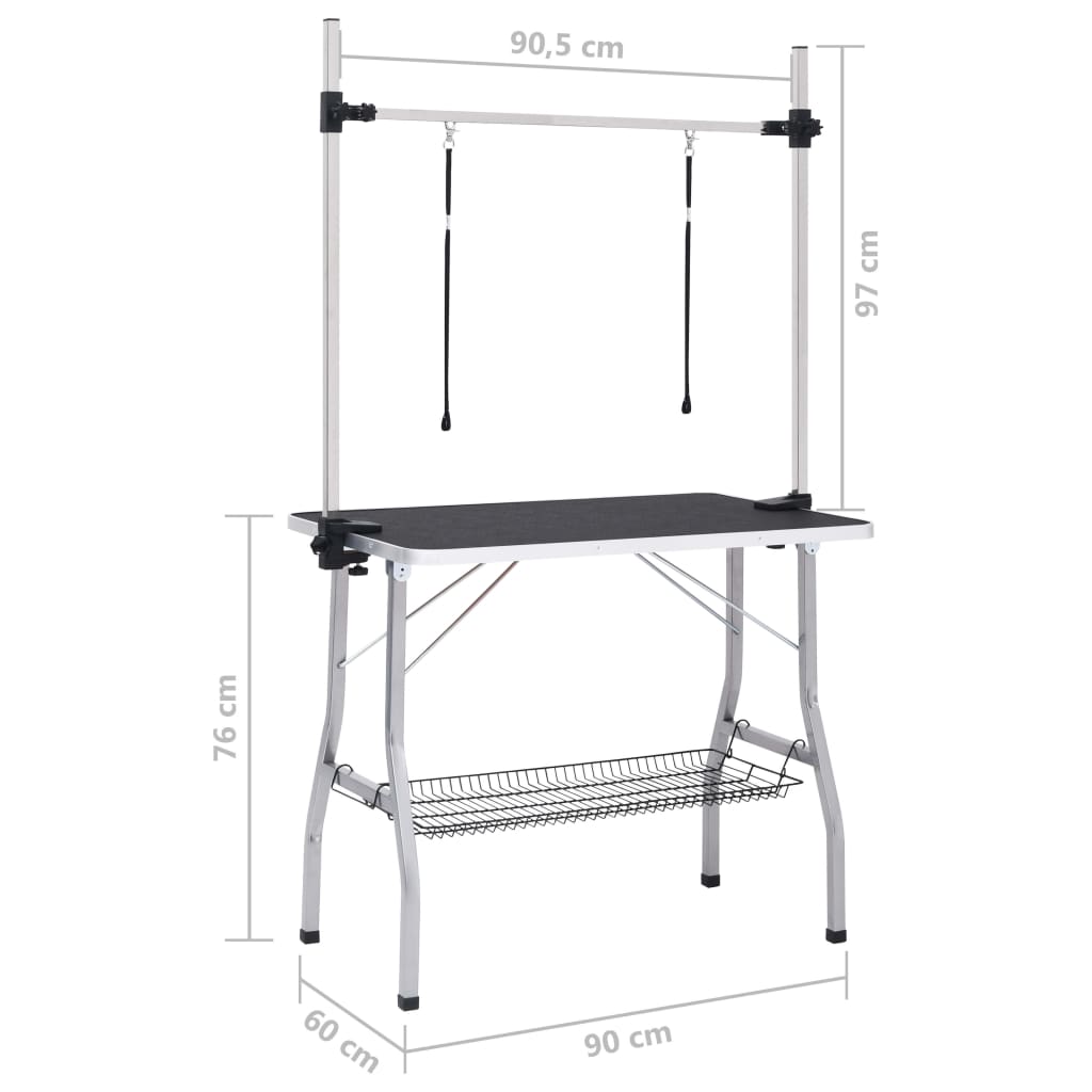 Table réglable pour chiens avec 2 boucles