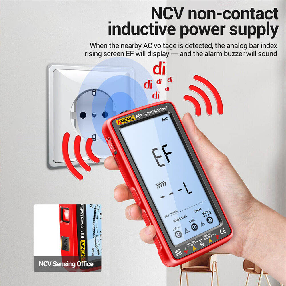 Smart LCD Multimètre numérique 6000 Compte AC DC Testeur de résistance