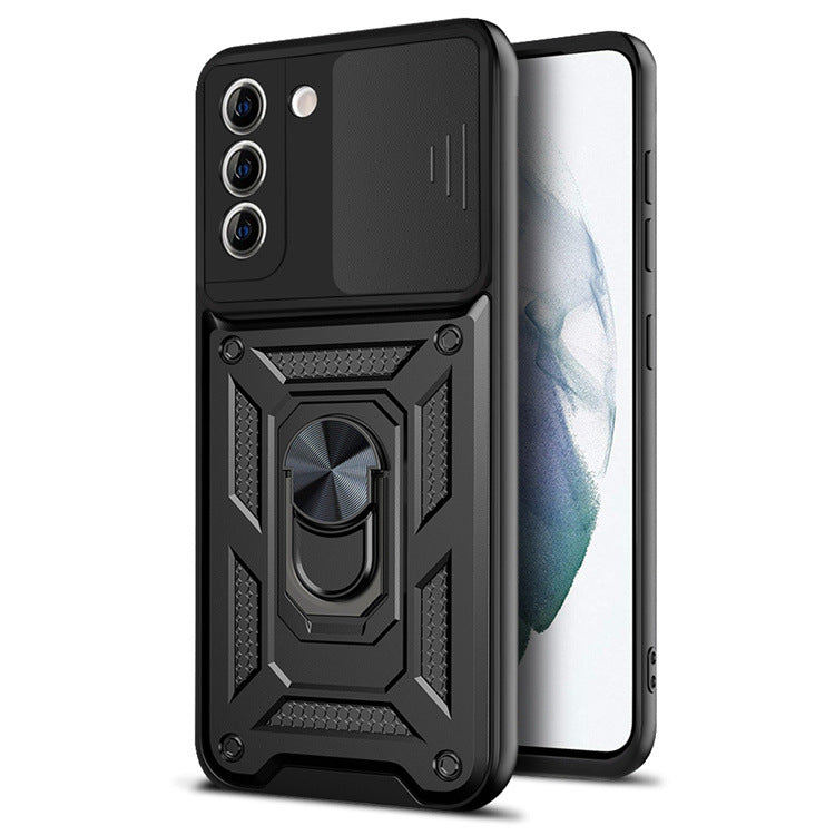 Push Window Protection Cover Bague Magnetic Armour Bracket Mobile Phone Case