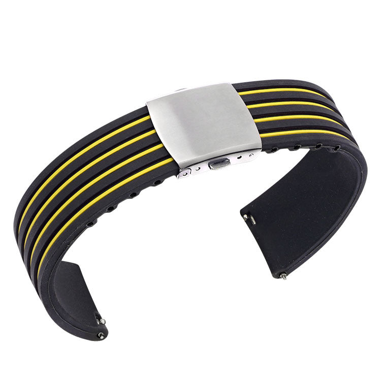 Bracelet en silicone rayé à deux tons d'oreille