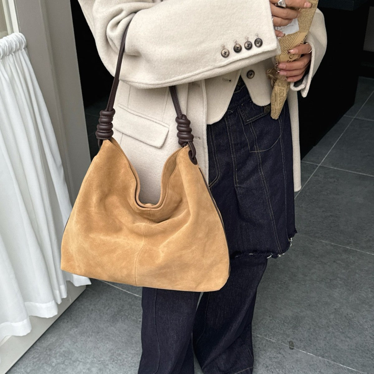 Sac d'épaules de transport d'automne hiver de grande capacité pour les femmes