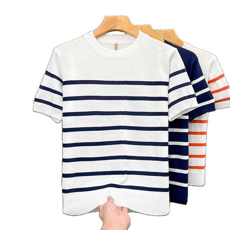 T-shirt à manches courtes rayé pour hommes