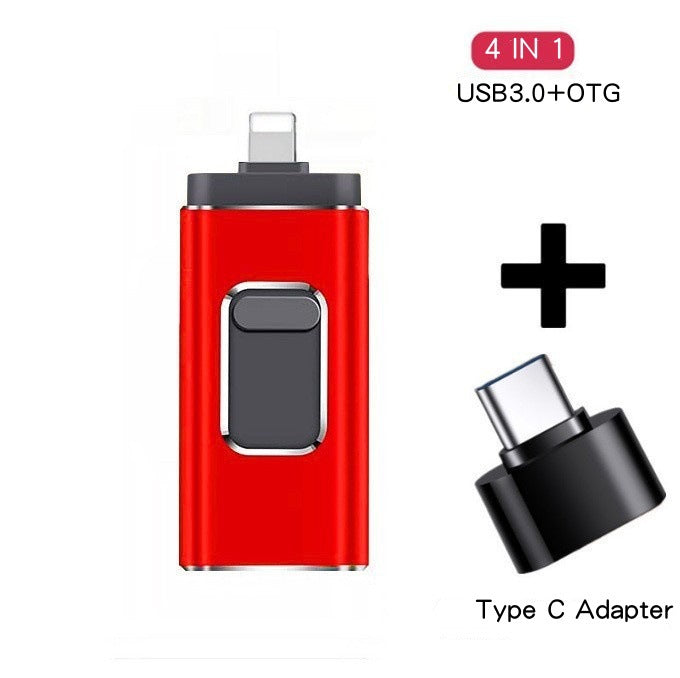 Multifonctionnel téléphone mobile U-disque adapté pour téléphone mobile quatre-en-un métal