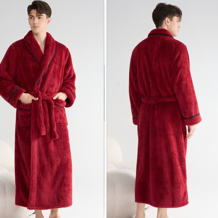 Automne et hiver épais robe de nuit style couple