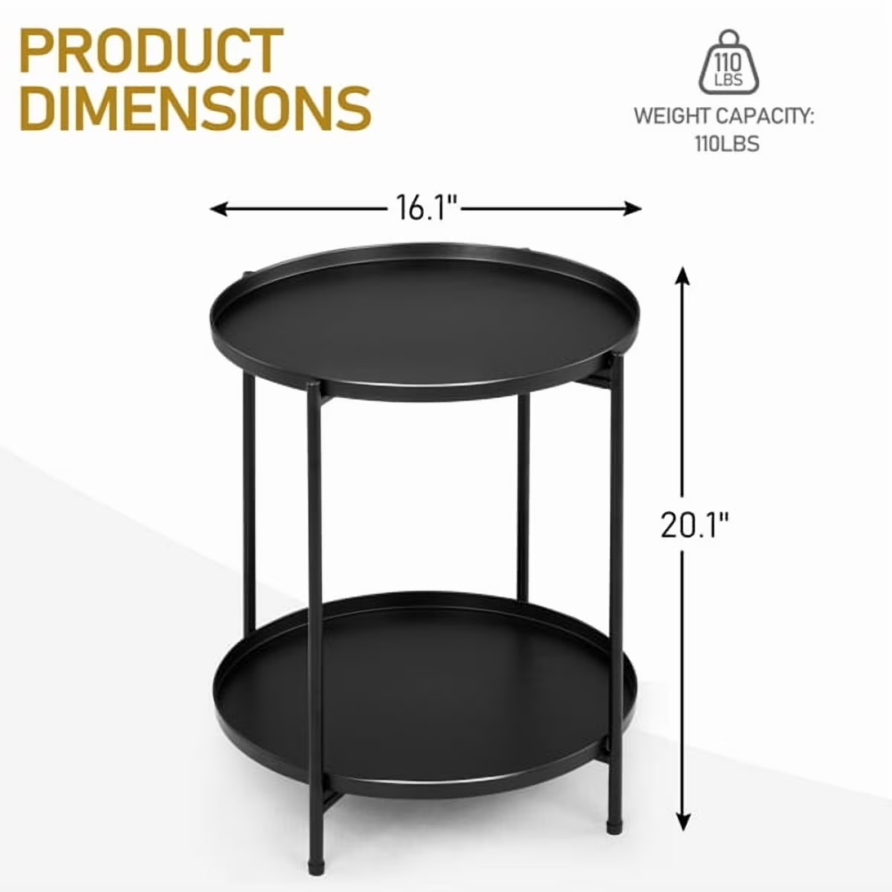 Table latérale de cour double couche