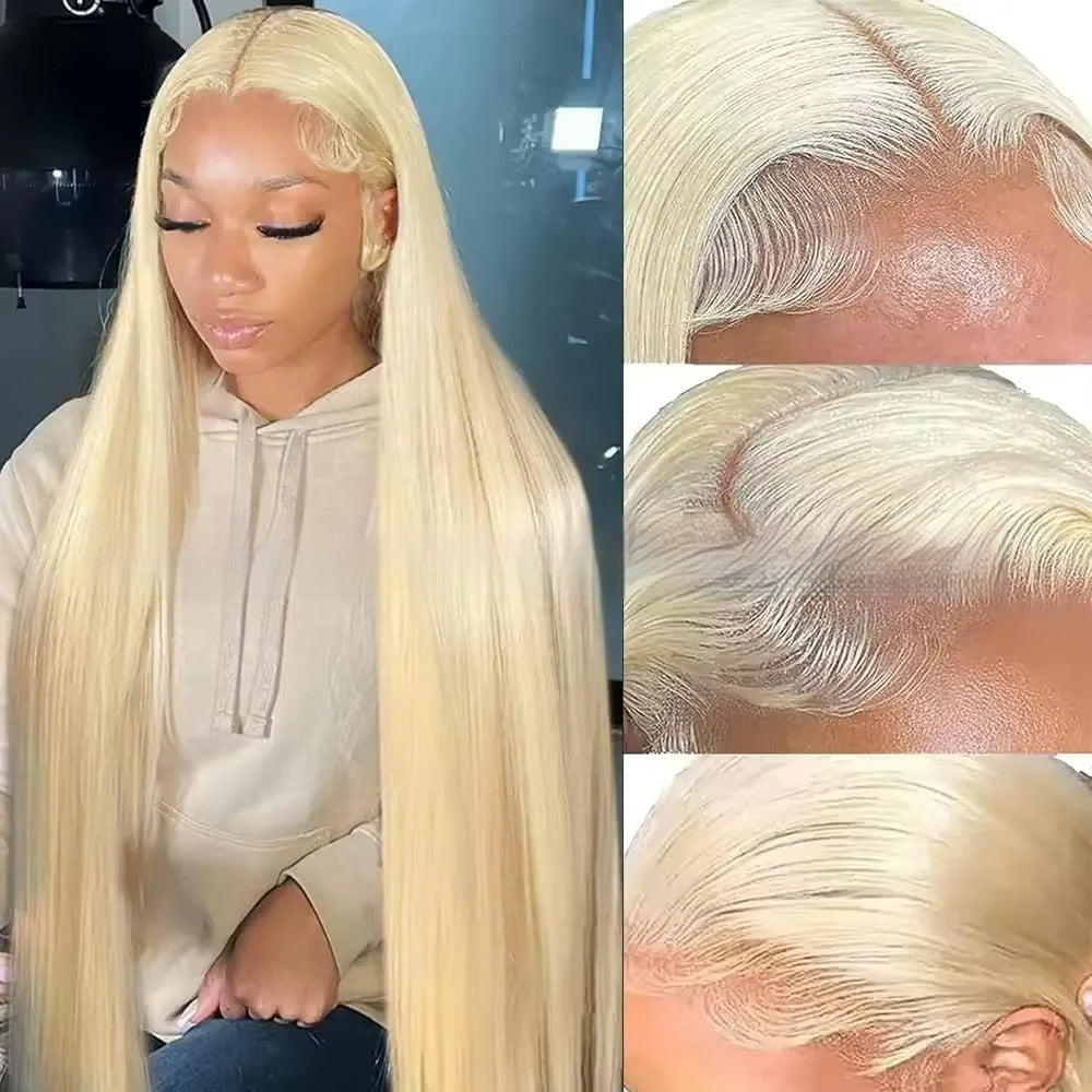 12-40Inch 613 Blond droit Perruques de cheveux humains couleurs bricolage