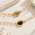 Collier en acier inoxydable en titane en pierre naturelle pour femmes