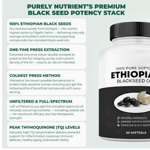 Capsules de soin du corps de l'huile de graines noires
