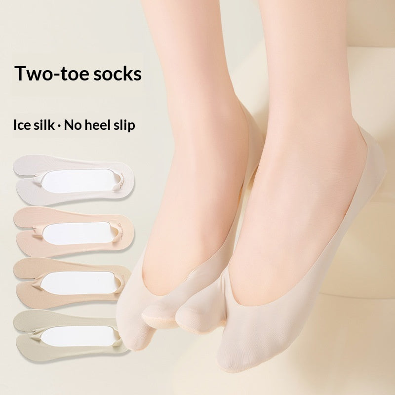 Chaussettes à deux orteils à faible coupe, absorbant la sueur invisible et désodorisant