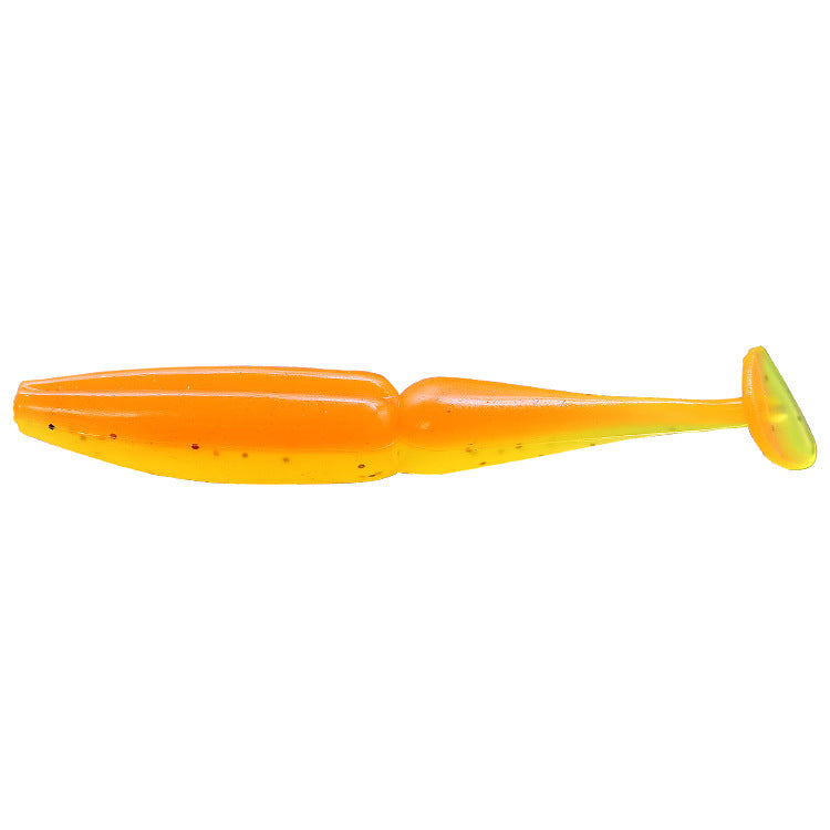 Soft Bait Deux Couleurs T Tail Lure de Poisson souple avec Crochet Groove