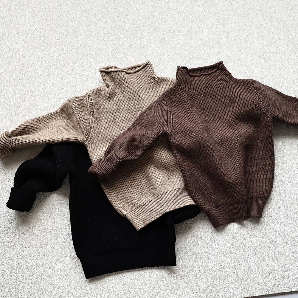 Chandail d'automne pour enfants Col roulé Garçon Pullover
