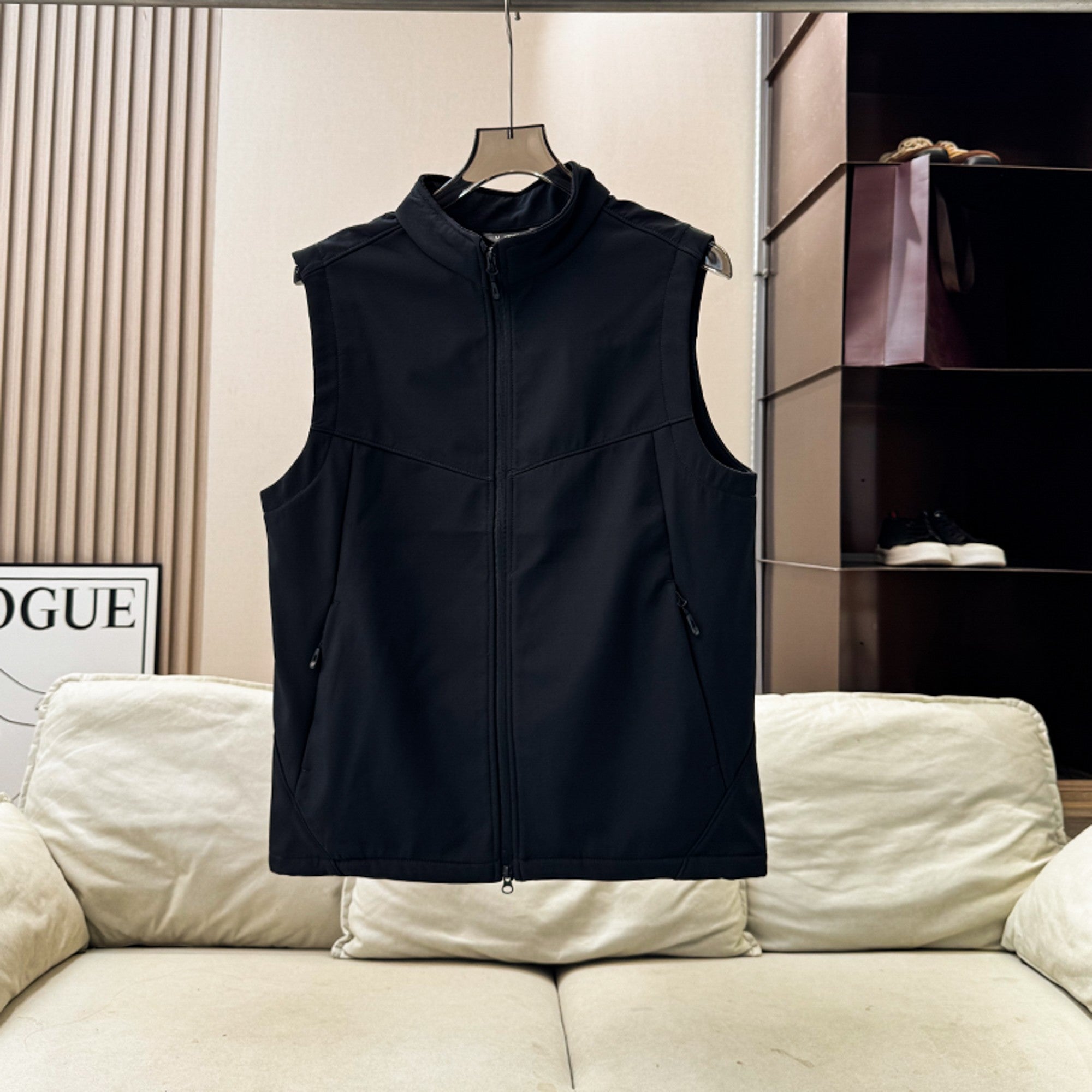 Hommes Femmes Couples Softshell Vest Stand Collar Zip Up Outdoor Sleeveless Jacket Windproof W