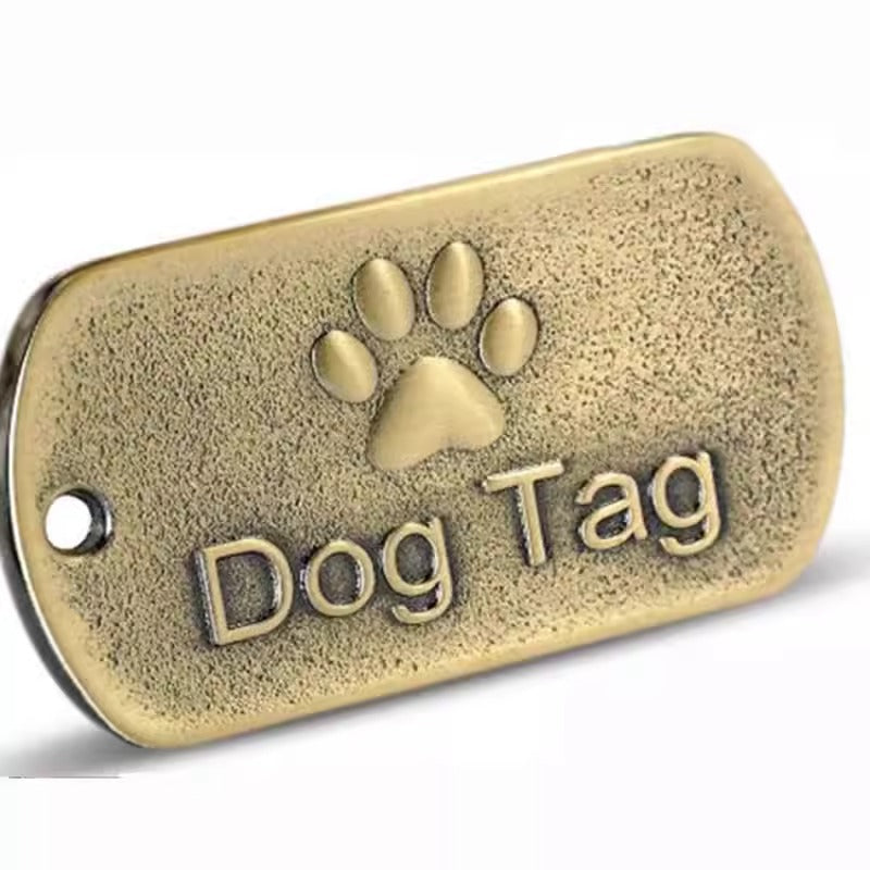 Engraved stainless steel dog ID keyring